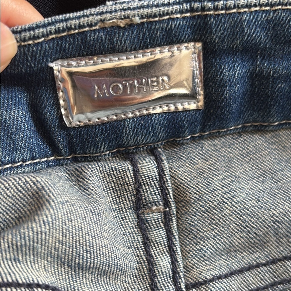 Mother The Looker Ankle Zip Skinny Jeans Distressed in Graffiti Girl Size 28 - Picture 5 of 8